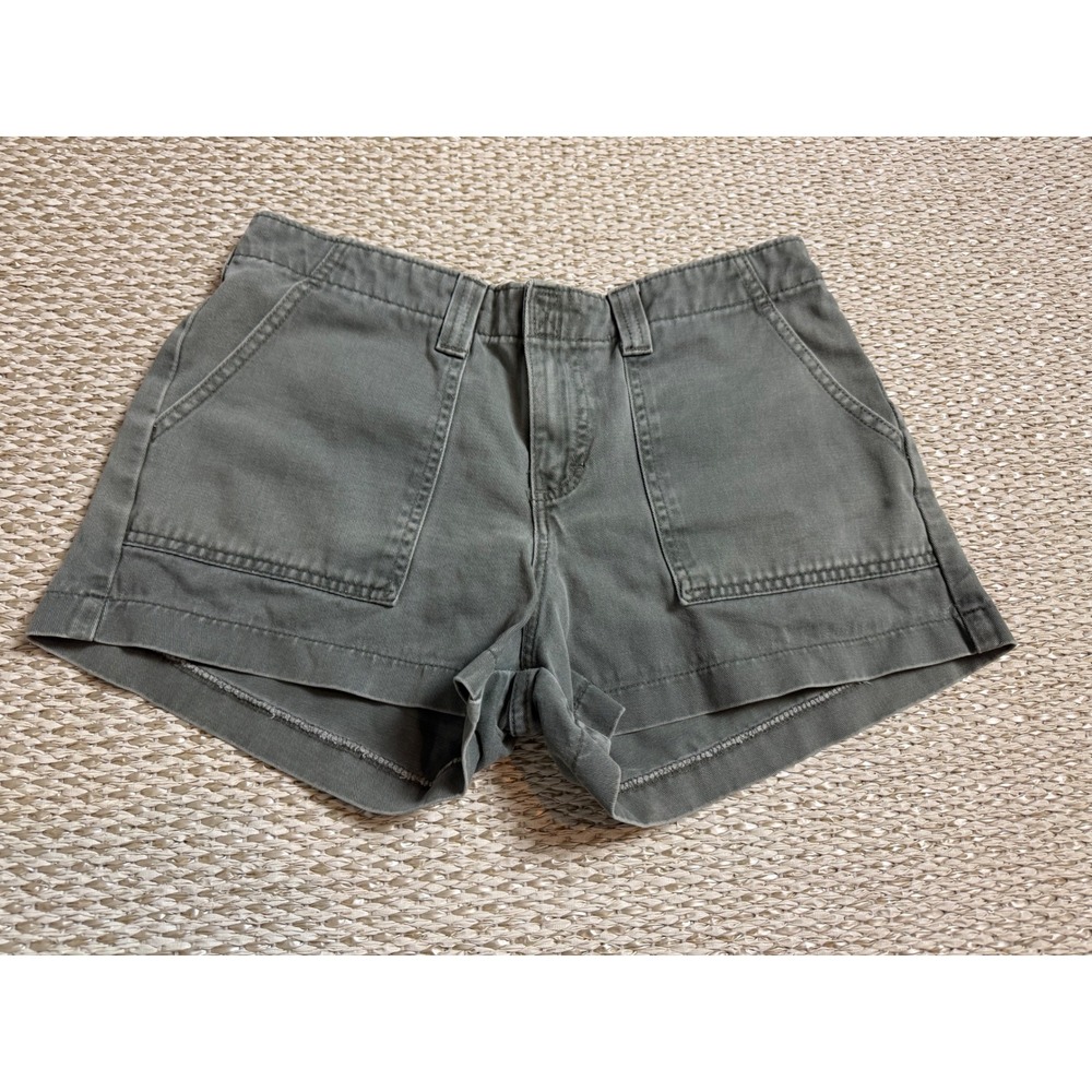 Lee Dungarees Womens Olive Green Utility Carpenter Shorts low rise 90's Y2K 28